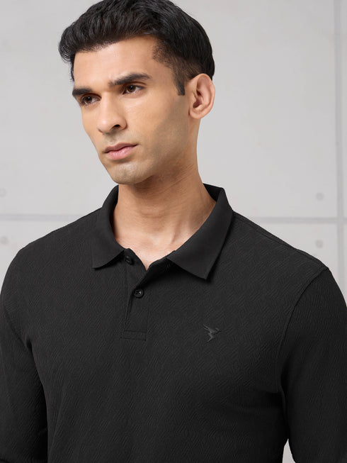 Men Solid Active Out Polo Neck T-shirt with COTFLEX