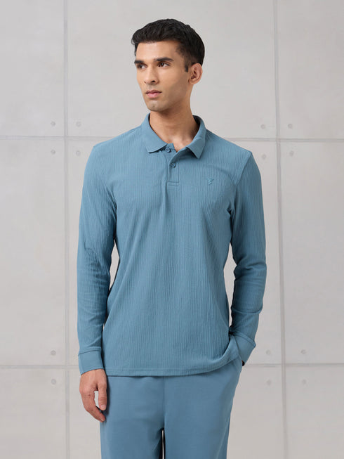 Men Solid Active Out Polo Neck T-shirt with COTFLEX