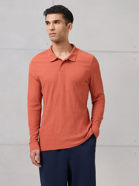 Men Solid Active Out Polo Neck T-shirt with COTFLEX