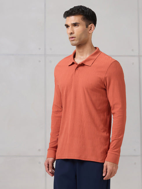 Men Solid Active Out Polo Neck T-shirt with COTFLEX