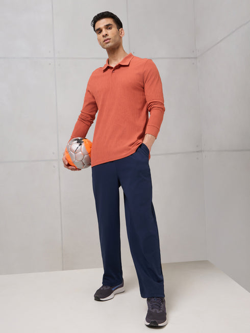 Men Solid Active Out Polo Neck T-shirt with COTFLEX