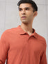 Men Solid Active Out Polo Neck T-shirt with COTFLEX