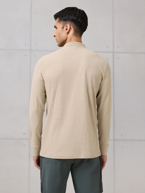 Men Solid Active Out Polo Neck T-shirt with COTFLEX