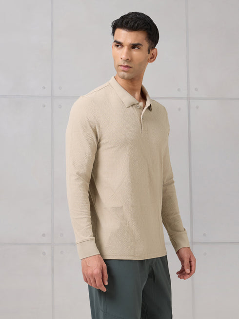 Men Solid Active Out Polo Neck T-shirt with COTFLEX