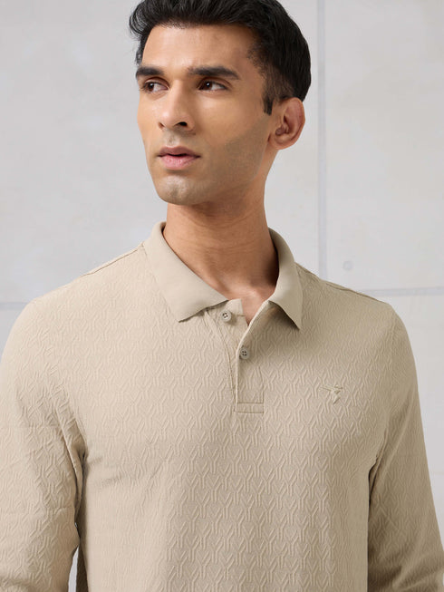 Men Solid Active Out Polo Neck T-shirt with COTFLEX