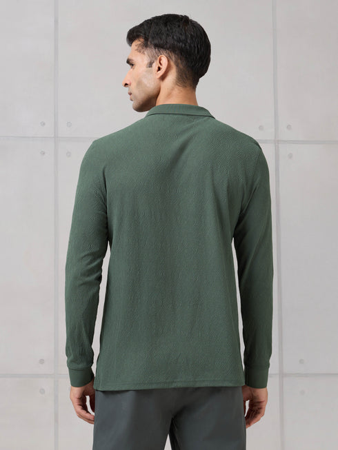 Men Solid Active Out Polo Neck T-shirt with COTFLEX