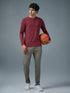 Men Self Design Slim Fit Henley Neck Sports T-Shirt with TECHNOCOOL+
