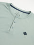 Men Self Design Slim Fit Henley Neck Sports T-Shirt with TECHNOCOOL+