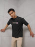 Men Round Neck Typography Printed Active Out Slim Fit T-Shirt with ELASTOPLUS