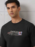 Men Round Neck Typography Printed Active Out Slim Fit T-Shirt with ELASTOPLUS