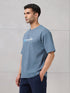 Men Round Neck Typography Printed Active Out Slim Fit T-Shirt with ELASTOPLUS