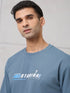 Men Round Neck Typography Printed Active Out Slim Fit T-Shirt with ELASTOPLUS