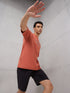 Men Round Neck Typography Printed Active Out Slim Fit T-Shirt with ELASTOPLUS