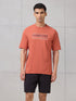 Men Round Neck Typography Printed Active Out Slim Fit T-Shirt with ELASTOPLUS