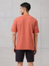 Men Round Neck Typography Printed Active Out Slim Fit T-Shirt with ELASTOPLUS