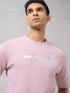 Men Round Neck Typography Printed Active Out Slim Fit T-Shirt with ELASTOPLUS