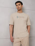 Men Round Neck Typography Printed Active Out Slim Fit T-Shirt with ELASTOPLUS
