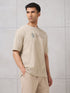 Men Round Neck Typography Printed Active Out Slim Fit T-Shirt with ELASTOPLUS