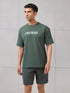 Men Round Neck Typography Printed Active Out Slim Fit T-Shirt with ELASTOPLUS