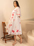 Plus Size Off White Dobby Georgette Tie & Dye Fit & Flare Dress