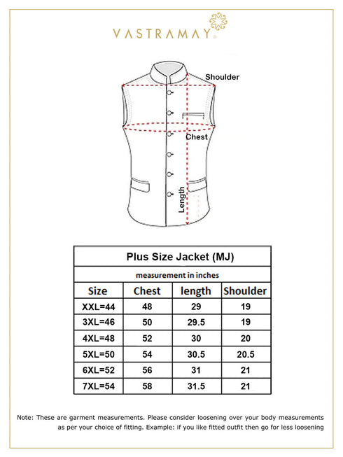 Men's Plus Size Green Cotton Blend Nehru Jacket