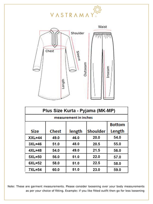 Men's Plus Size Navy Blue Cotton Kurta And Pyjama Set