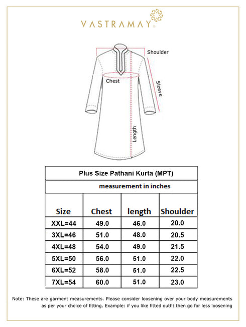 Men's Plus Size Mustard Cotton Blend Pathani Kurta