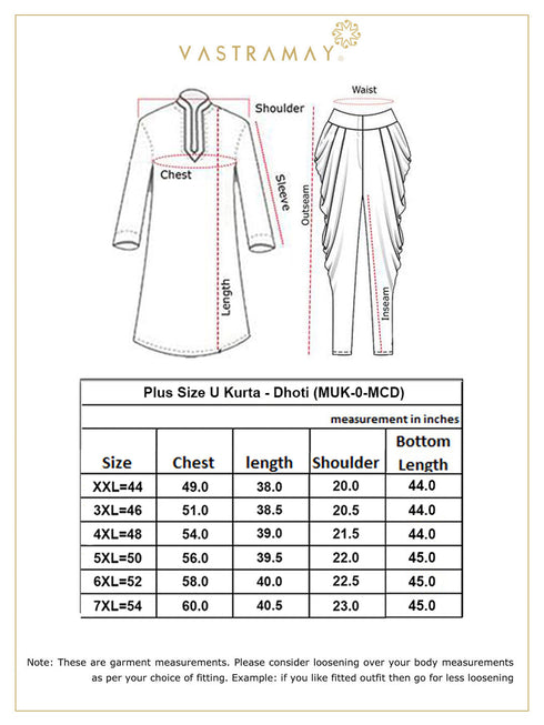 Men's Plus Size Navy Blue Silk Blend Curved Kurta Dhoti Set