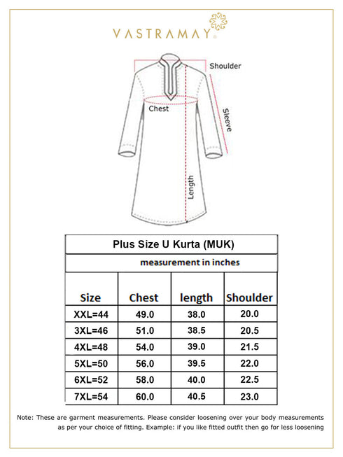 Men's Plus Size White Silk Blend Curved Kurta