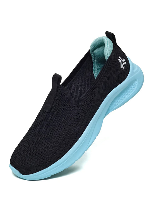 PLUZZ Black Women's Walking Shoes