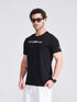 Men's Black Printed Round Neck T-Shirt