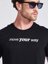 Men's Black Printed Round Neck T-Shirt