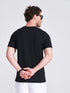 Men's Black Printed Round Neck T-Shirt