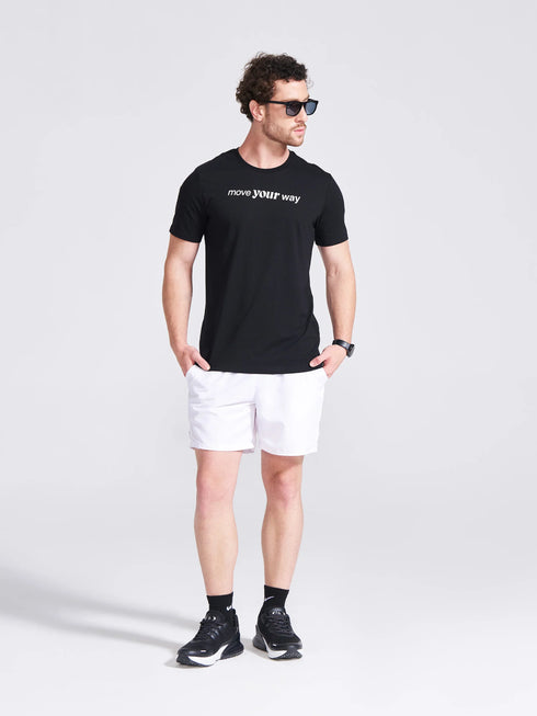 Men's Black Printed Round Neck T-Shirt
