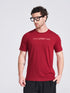Men's Burgundy Printed Round Neck T-Shirt