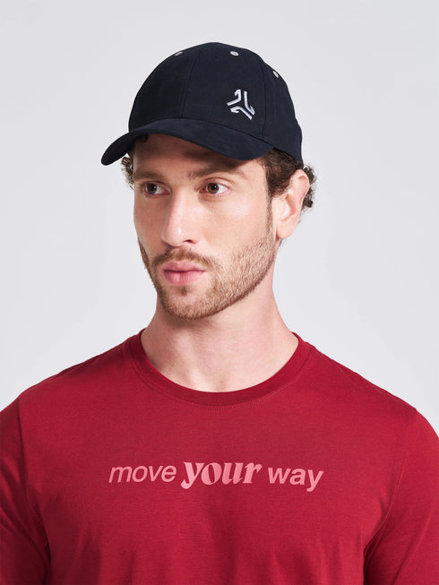 Men's Burgundy Printed Round Neck T-Shirt