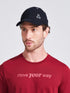 Men's Burgundy Printed Round Neck T-Shirt
