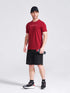 Men's Burgundy Printed Round Neck T-Shirt