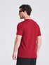 Men's Burgundy Printed Round Neck T-Shirt