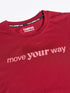 Men's Burgundy Printed Round Neck T-Shirt