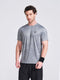 Men's Grey Printed Round Neck T-Shirt