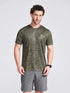 Men's Olive Printed Round Neck T-Shirt