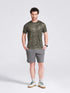 Men's Olive Printed Round Neck T-Shirt