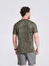 Men's Olive Printed Round Neck T-Shirt