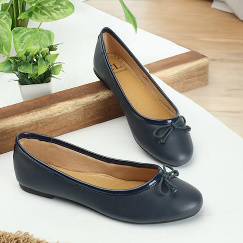 Women's Round Toe Bow Detail Ballerinas