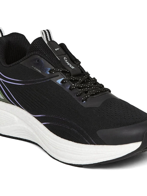 PUMPED Black Men's Running Shoes