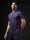 Men Abstract Print Slim Fit Crew Neck T-shirt with TECHNO COOL+