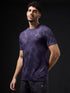 Men Abstract Print Slim Fit Crew Neck T-shirt with TECHNO COOL+