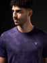 Men Abstract Print Slim Fit Crew Neck T-shirt with TECHNO COOL+