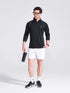 Men's Black Solid Stand Collar Jacket